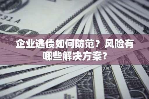 济南企业逃债如何防范？风险有哪些解决方案？