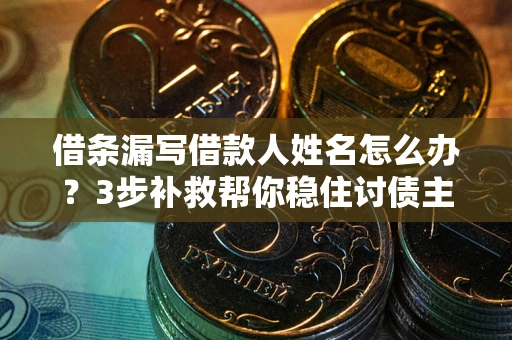 济南借条漏写借款人姓名怎么办？3步补救帮你稳住讨债主动权